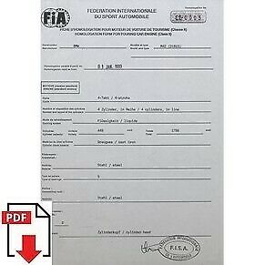 Fiche d'homologation FIA 1993 BMW M42 (318iS) PDF à télécharger